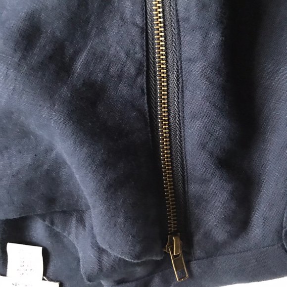 AMARYLLIS 100% Linen Navy Blue Blazer Jacket - Picture 5 of 8